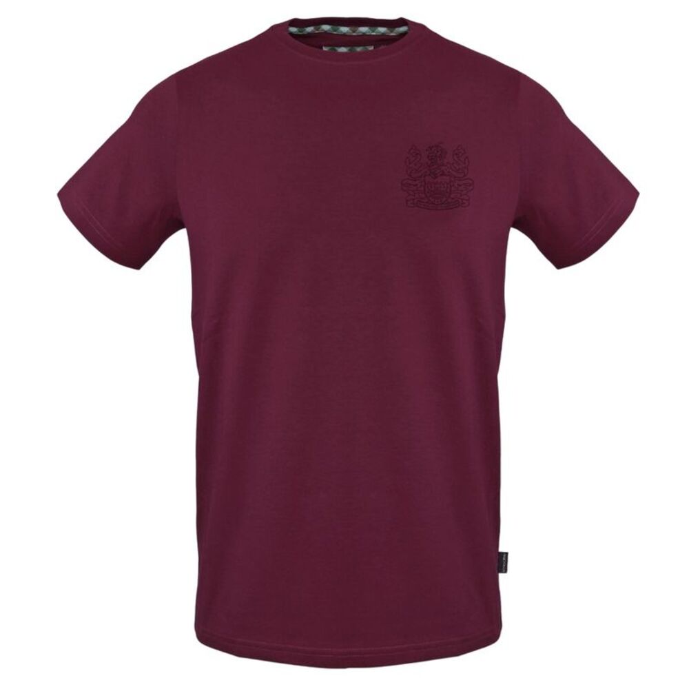 Aquascutum Mens Embroidered Logo Slim T-Shirt / Red